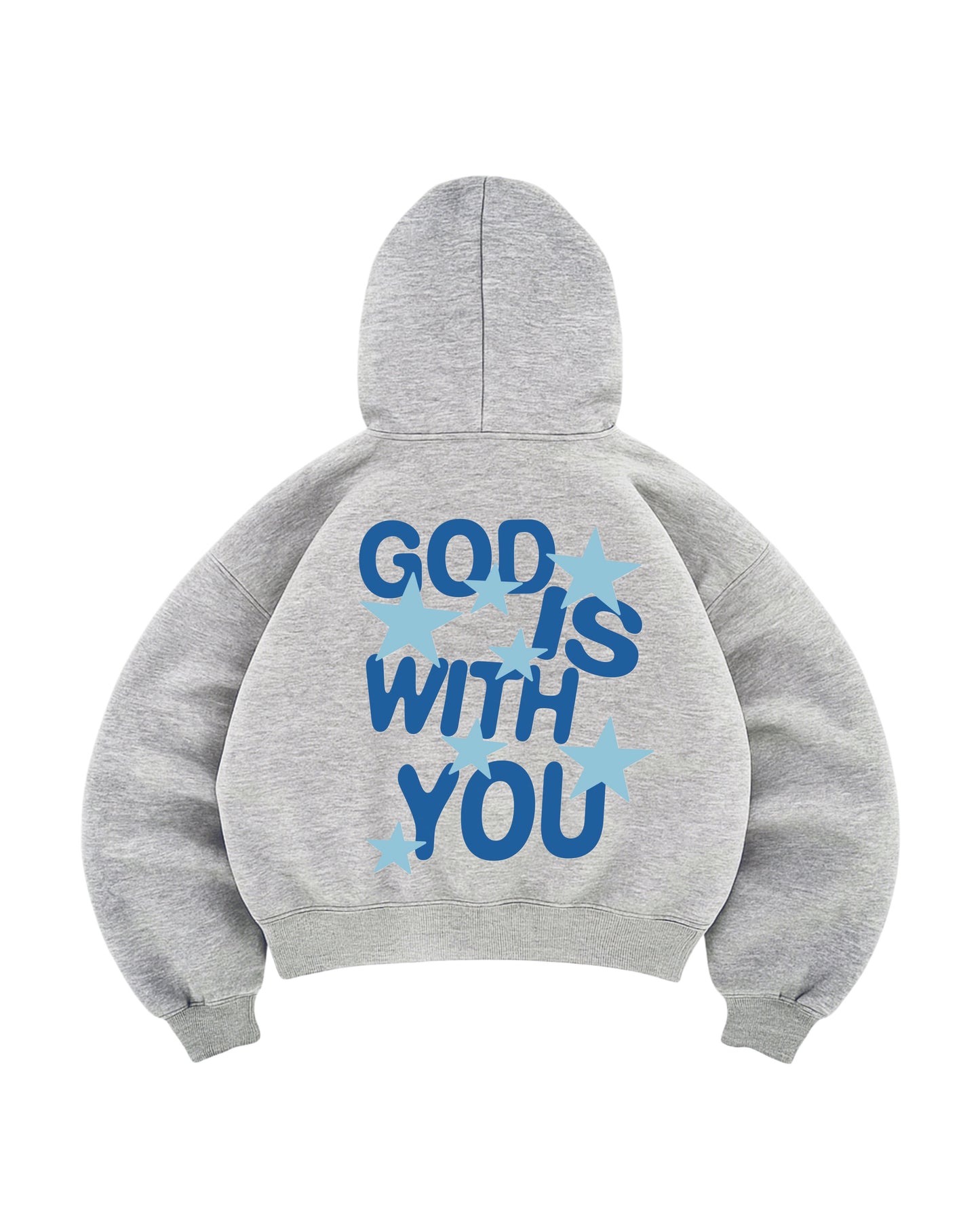 Hoodie gris god modelo manga globo