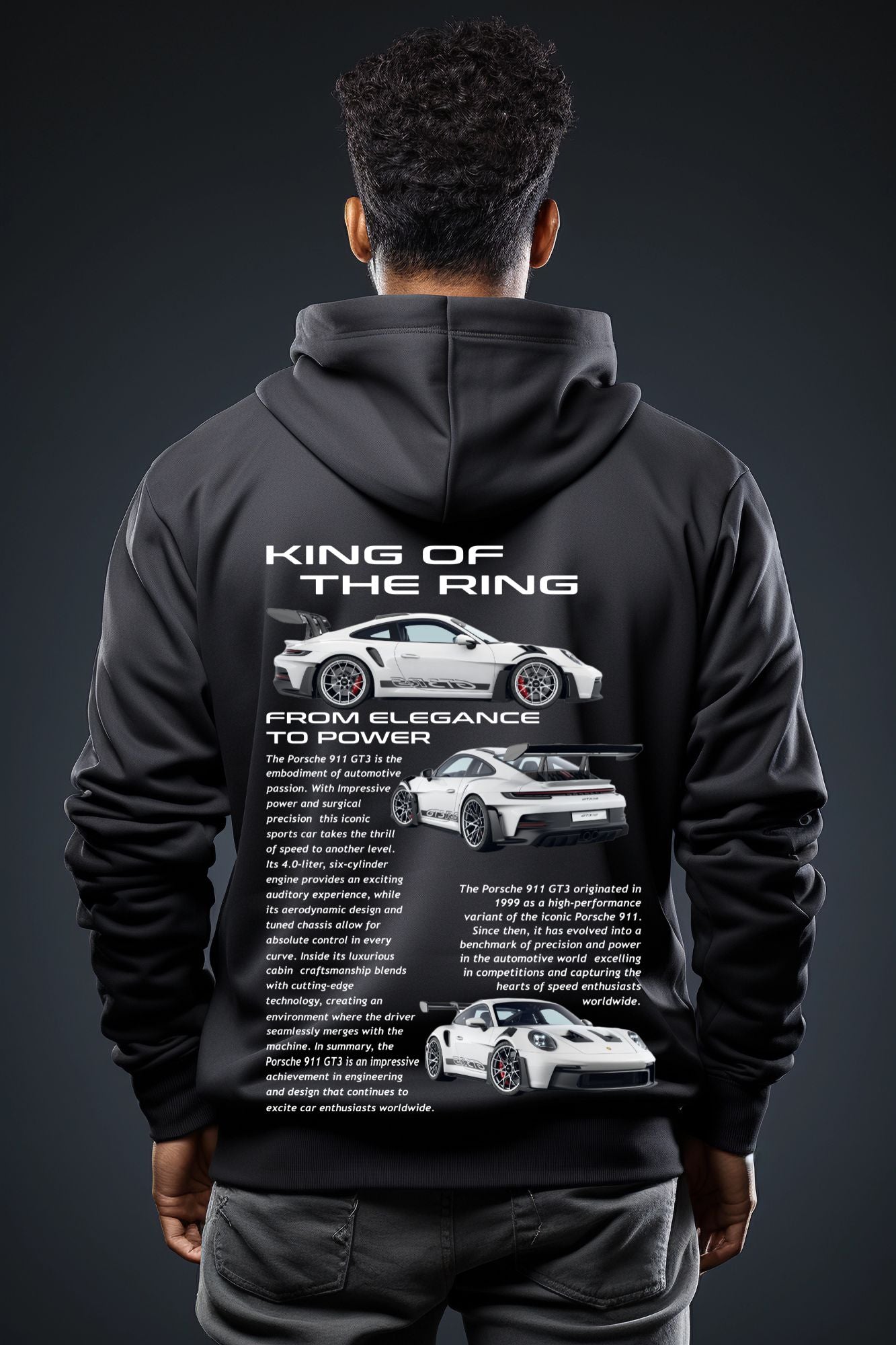 🏁 Hoodie Urban "Porsche 911 GT3 RS" – Edición Negra Premium 🏁