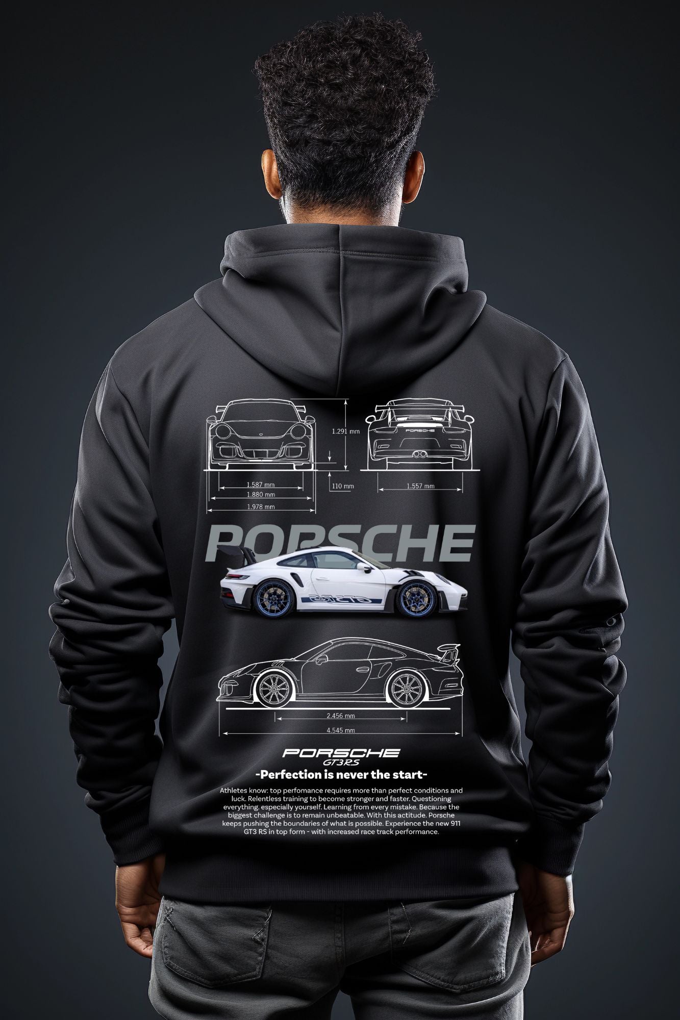 🏁 Hoodie Urban "Porsche 911 GT3 RS" – Edición Negra Premium 🏁