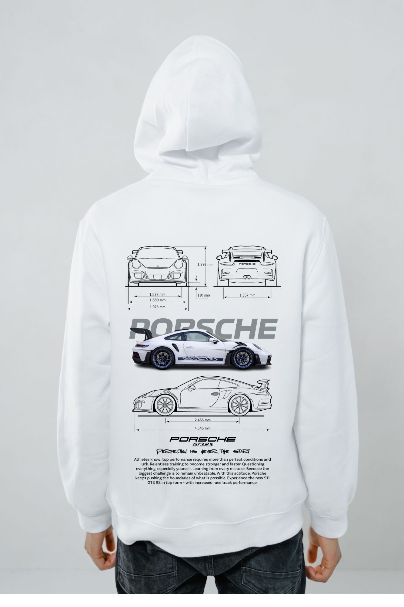 🏁 Hoodie Urban "Porsche 911 GT3 RS" – Edición blanco Premium 🏁