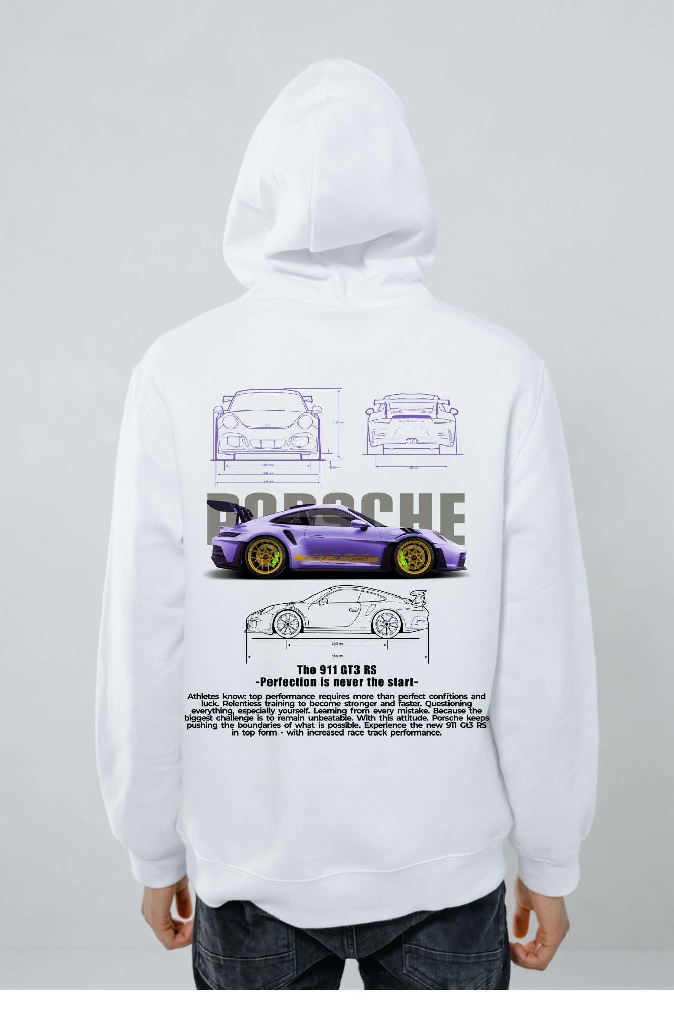 🏁 Hoodie Urban "Porsche 911 GT3 RS" – Edición blanco Premium 🏁