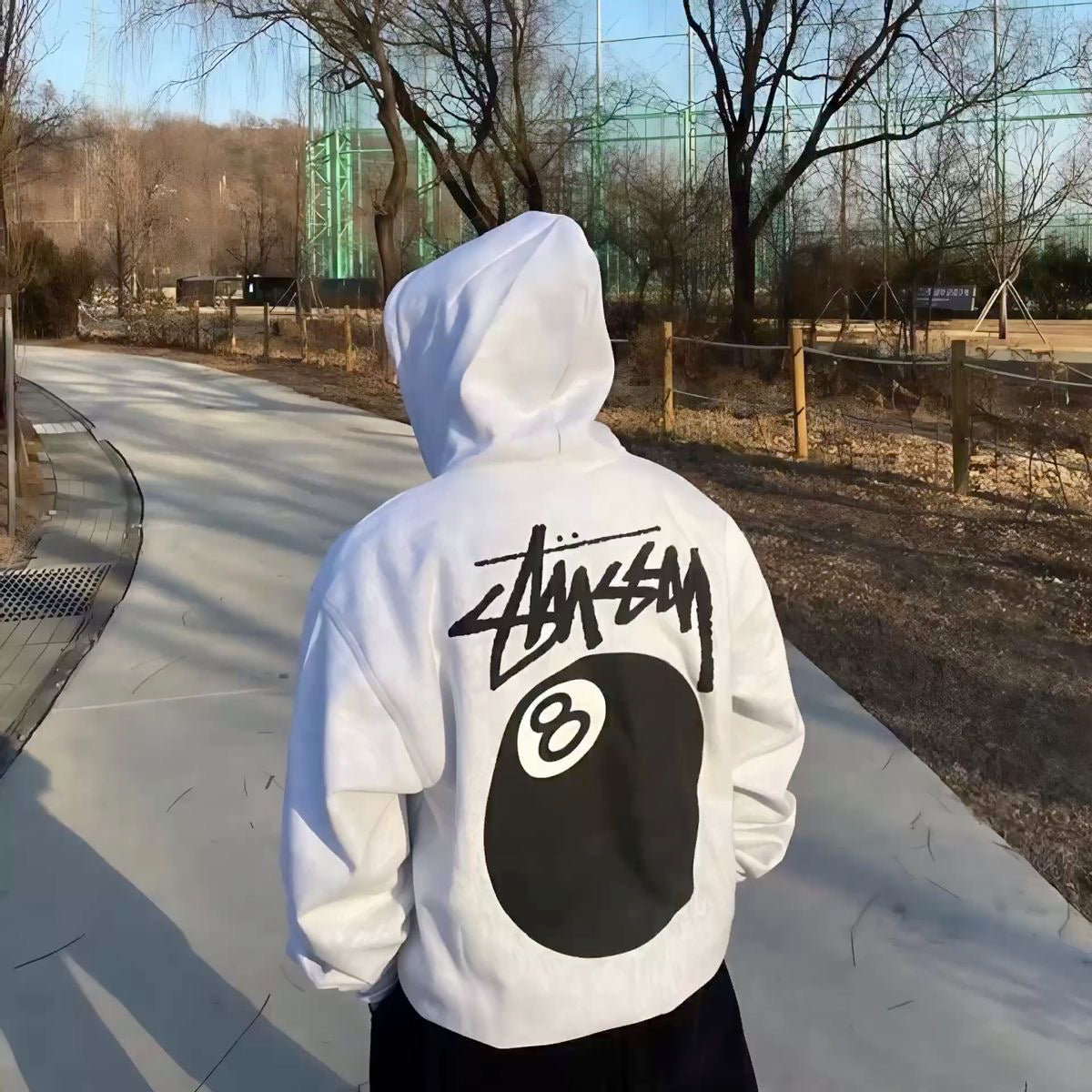 Hoodie blanco stussy bola 8