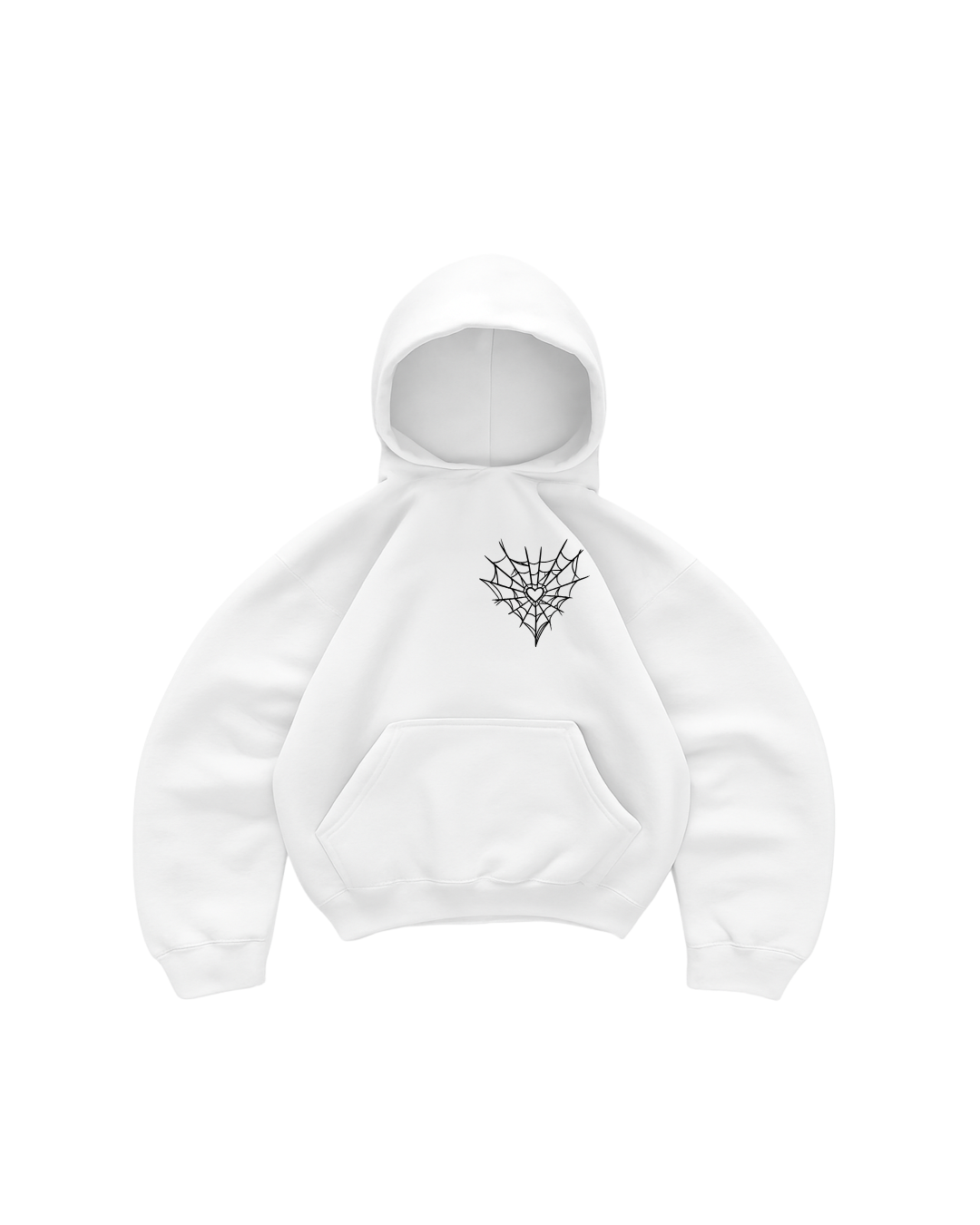 Hoodie mangas globo araña blanco