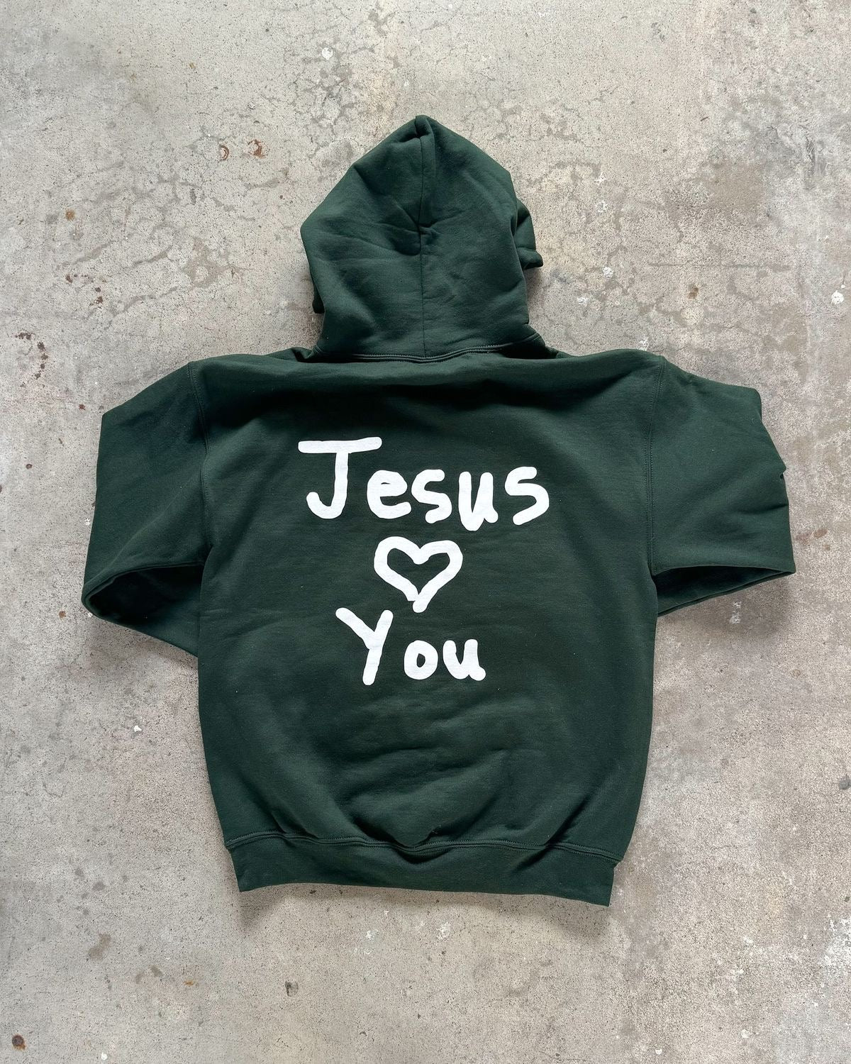 Hoodie Jesús LOVE you verde