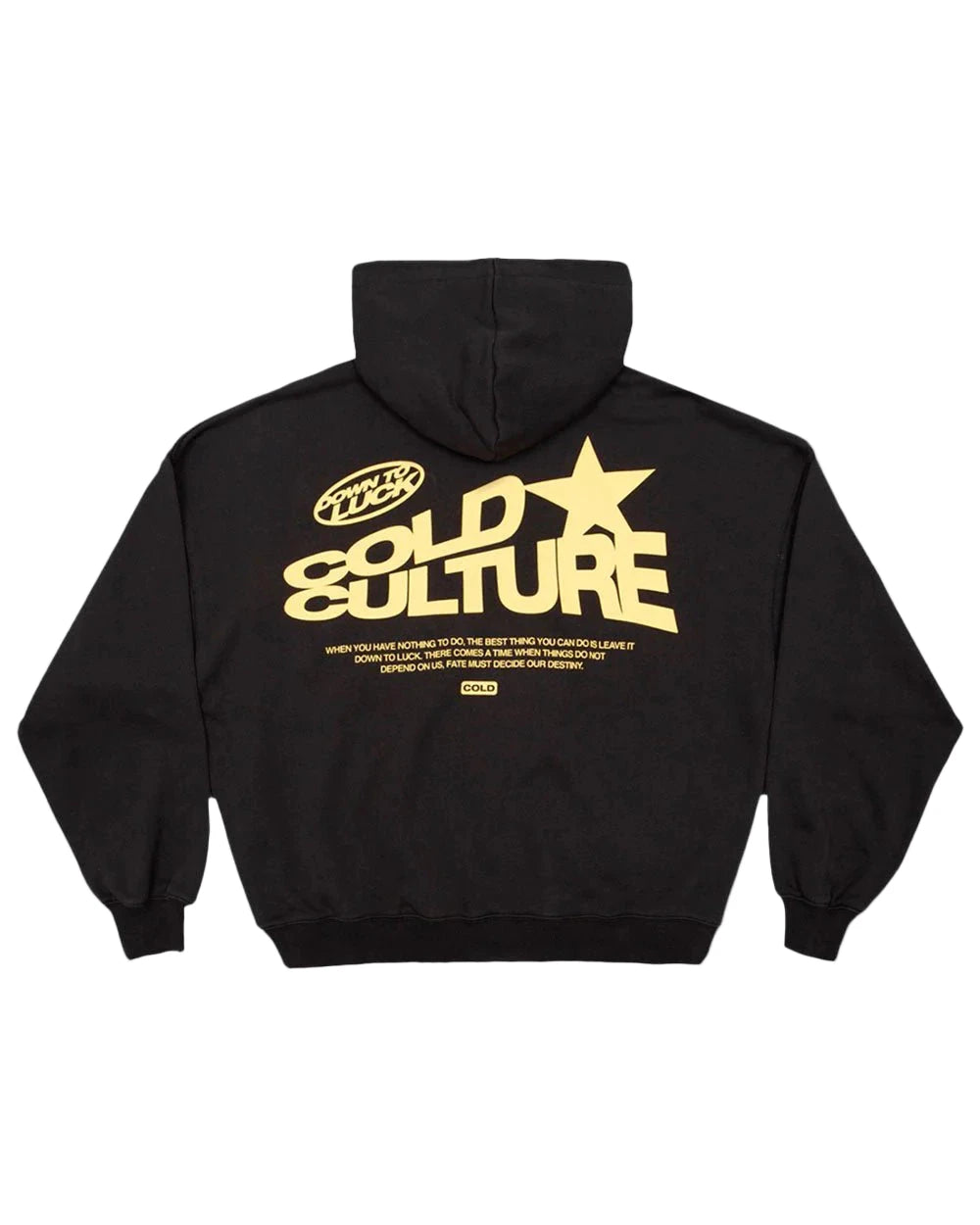 Hoodie negro mangas globo cold culture dorado