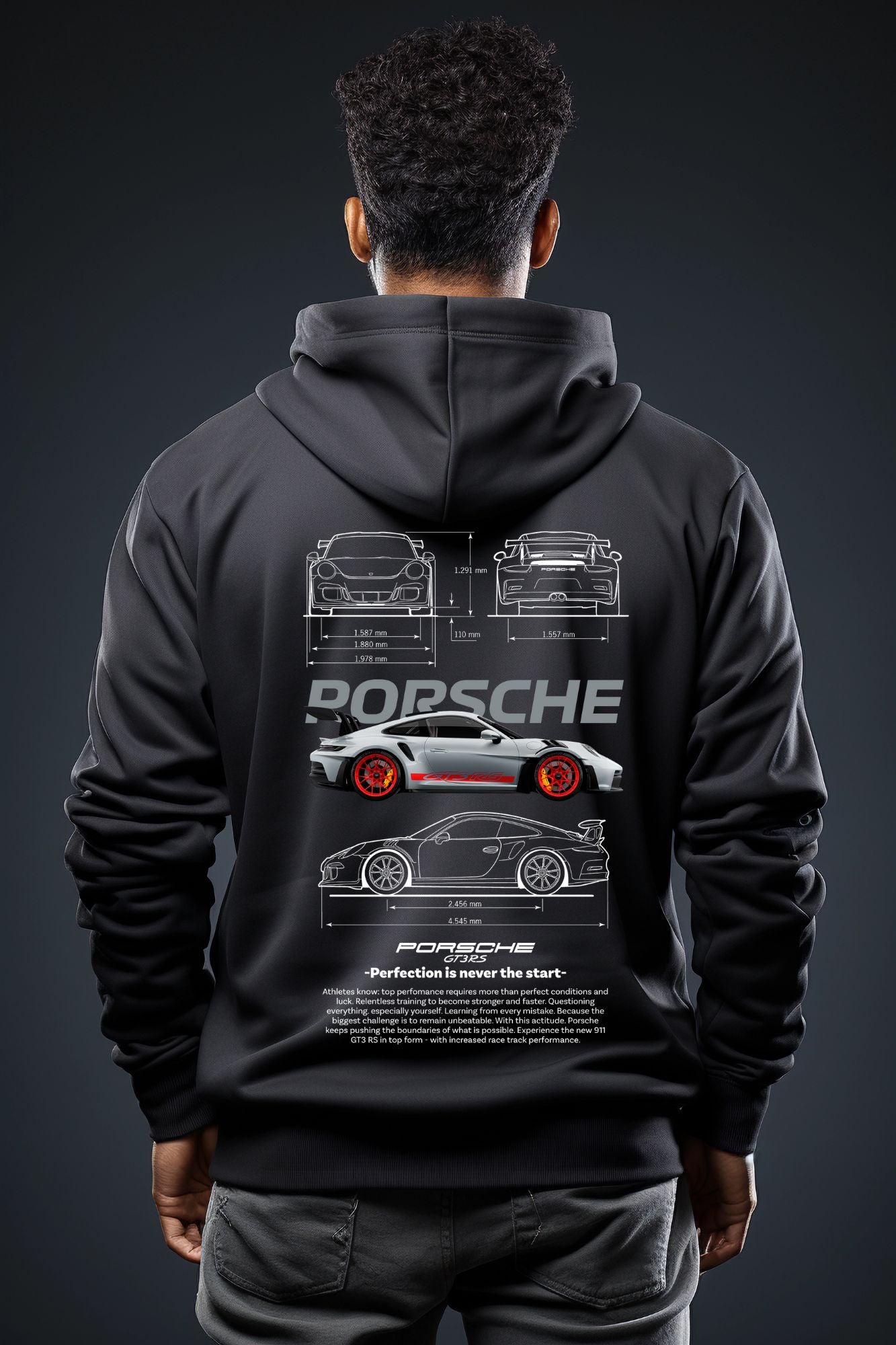 🏁 Hoodie Urban "Porsche 911 GT3 RS" – Edición Negra Premium 🏁