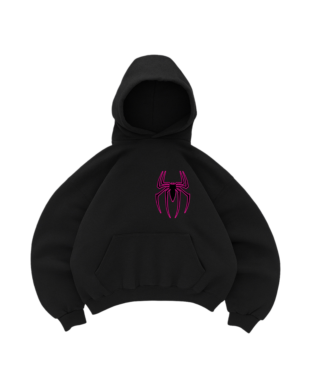 Hoodie mangas globo araña negro