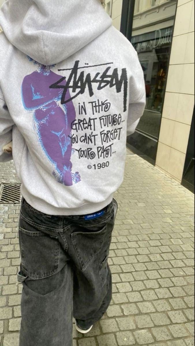 Hoodie gris stussy future
