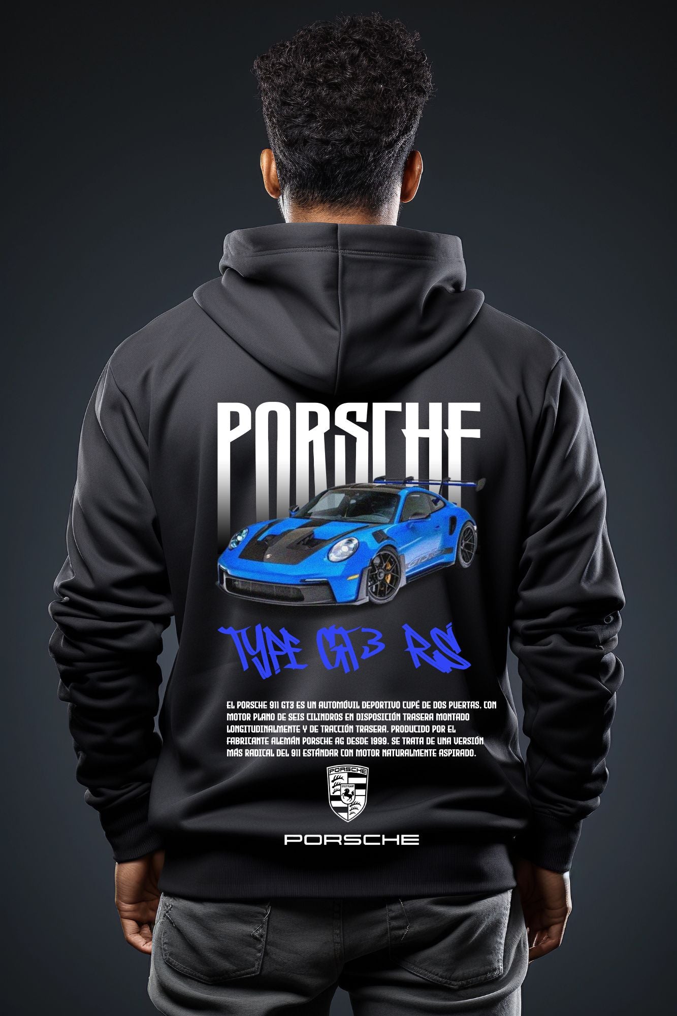 🏁 Hoodie Urban "Porsche 911 GT3 RS" – Edición Negra Premium 🏁