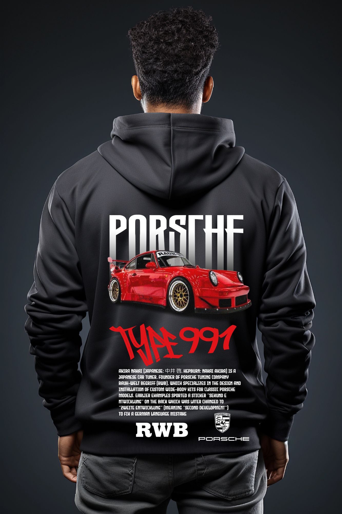 🏁 Hoodie Urban "Porsche 911 GT3 RS" – Edición Negra Premium 🏁