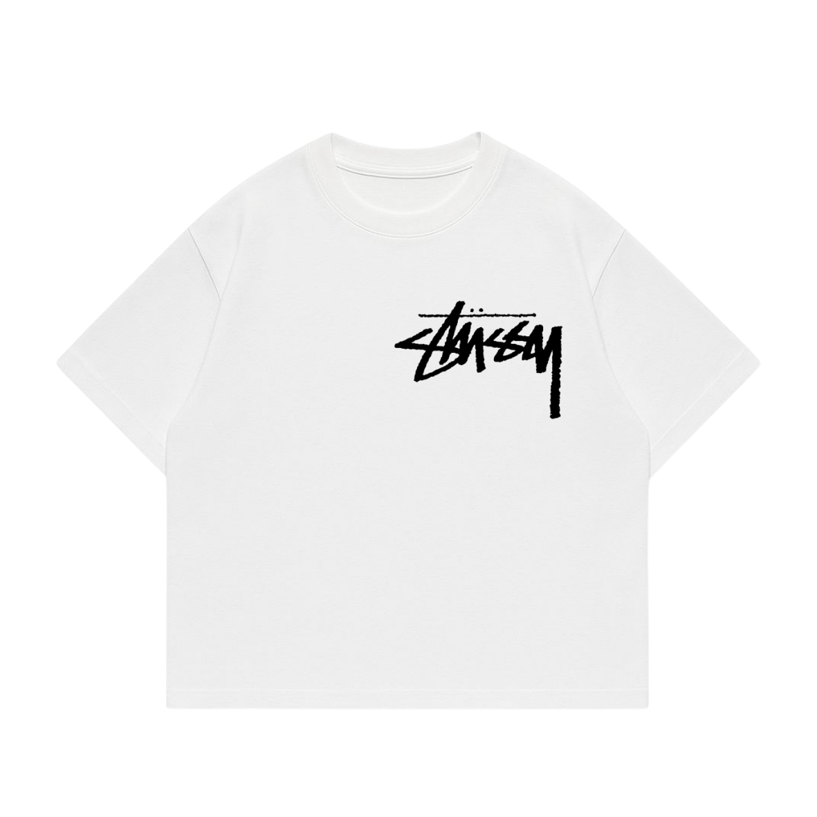 Polera boxi fit stussy
