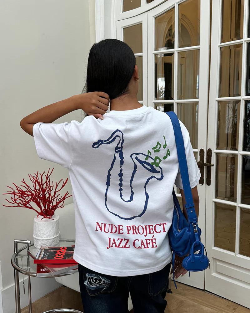 Camiseta blanca nude project jazz cafe