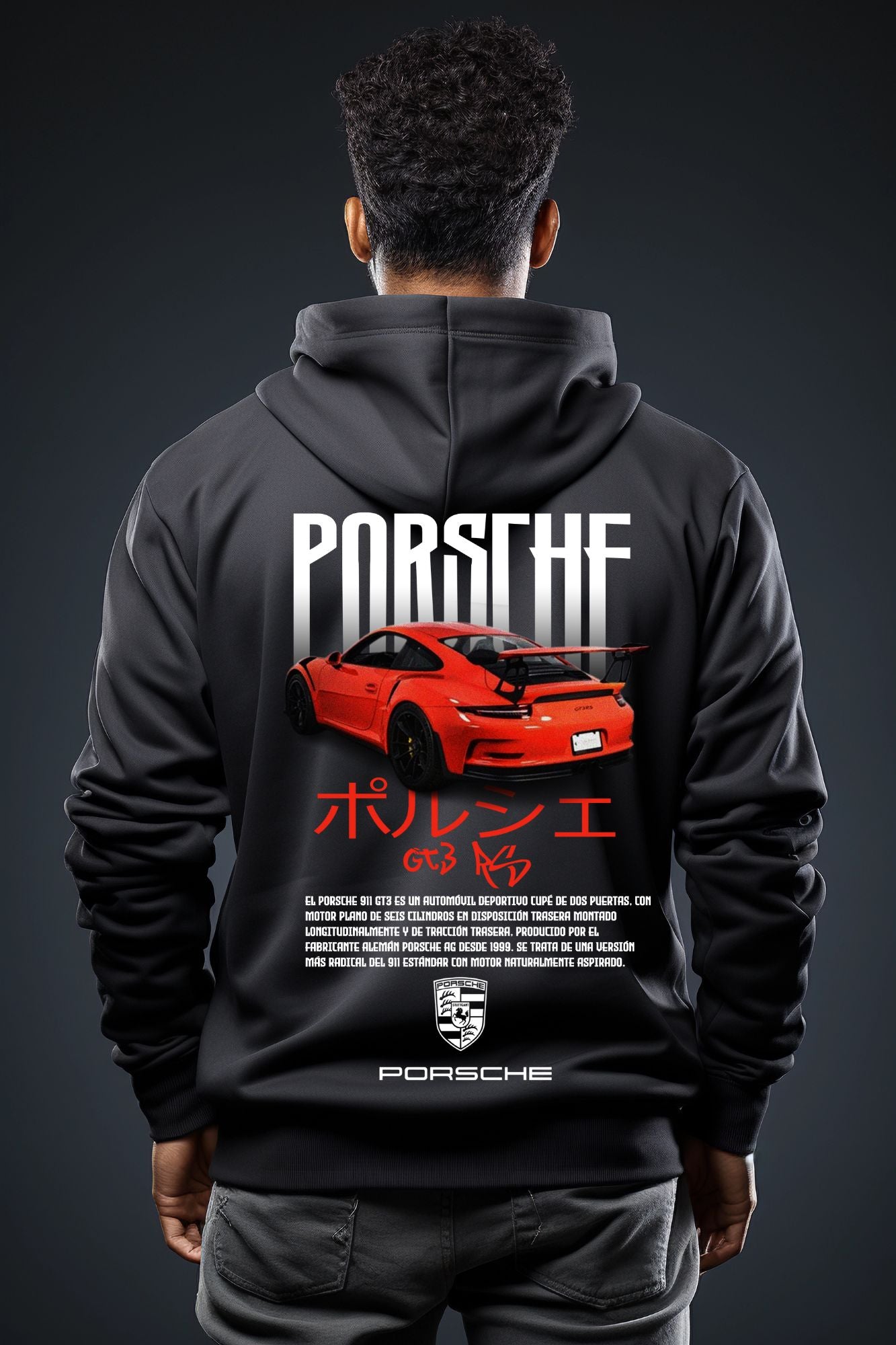 🏁 Hoodie Urban "Porsche 911 GT3 RS" – Edición Negra Premium 🏁