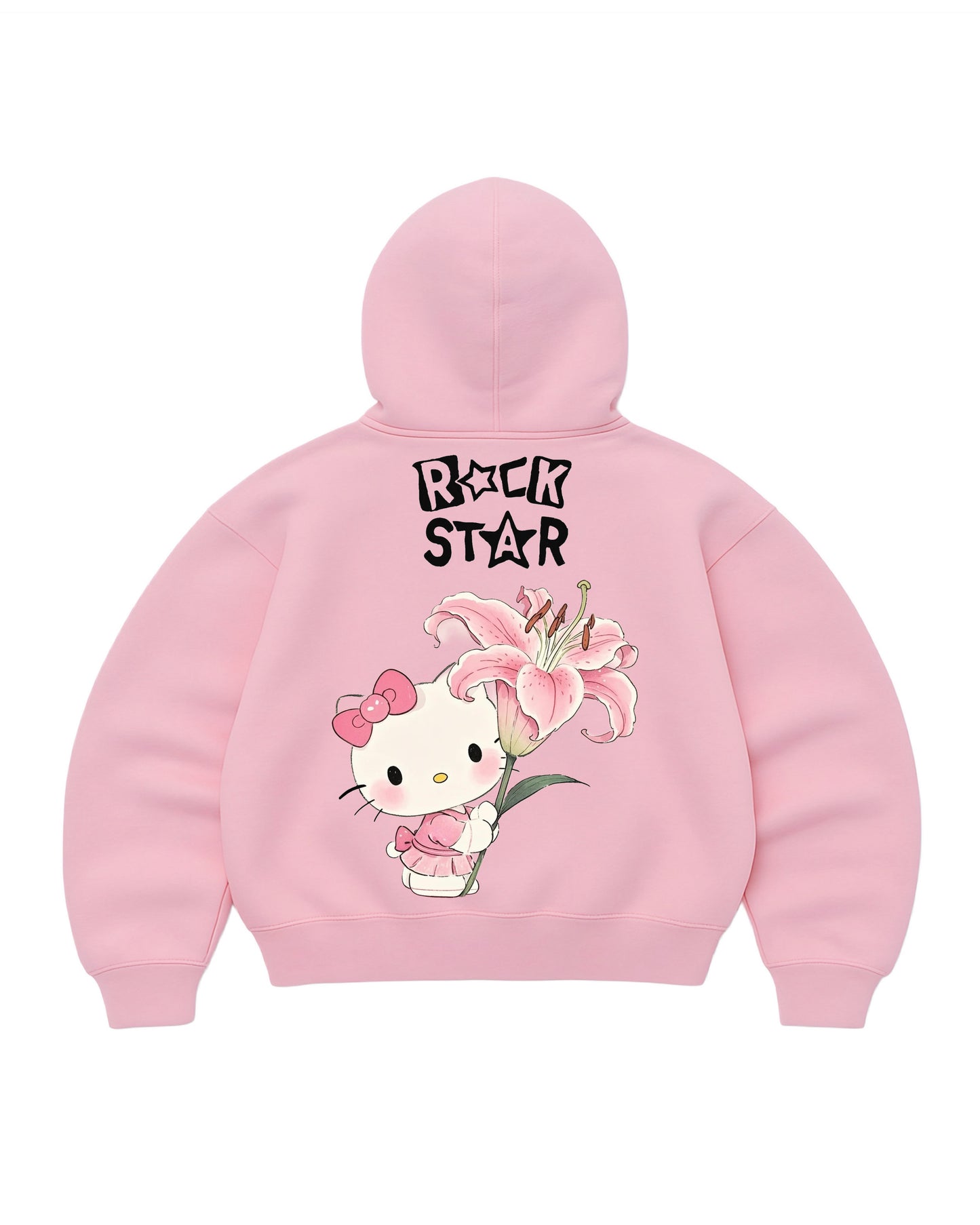 Hoodie kitty mangas globo pink