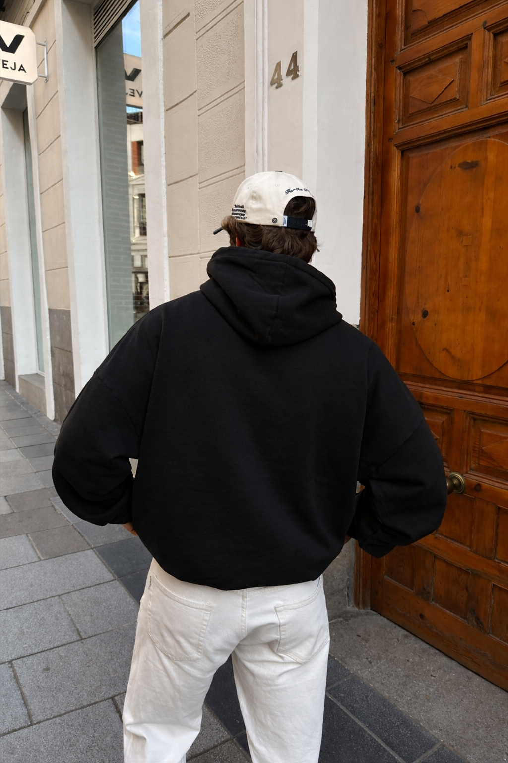Hoodie manga globo Basic negro