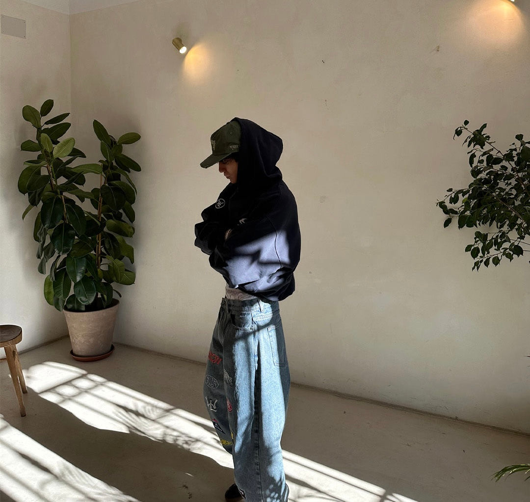 Hoodie mangas globo negro