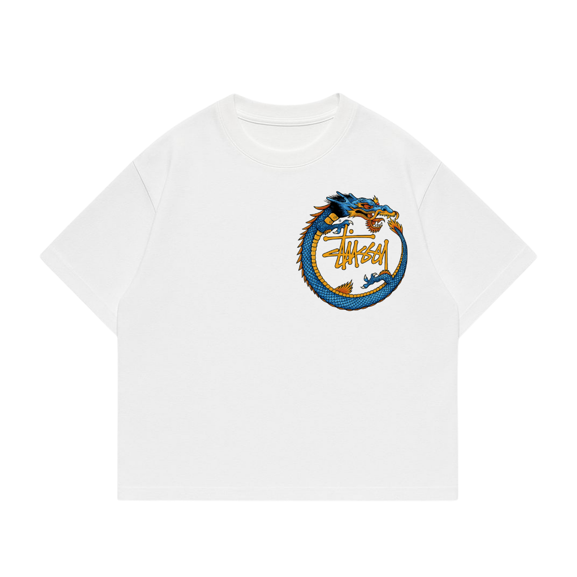 Polera boxi fit stussy