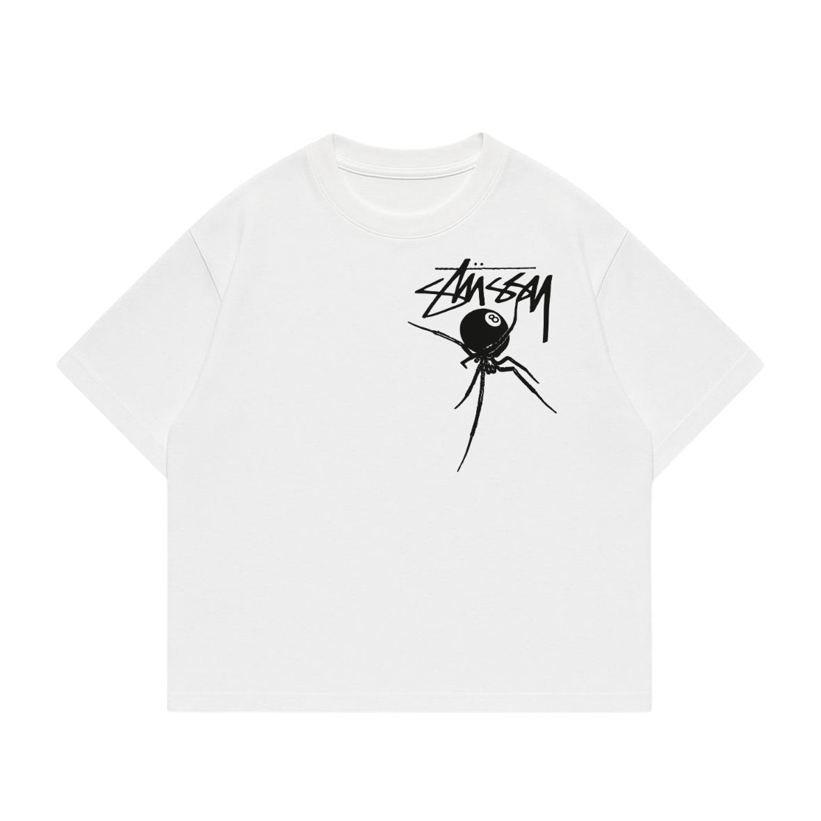 Polera boxi fit araña stussy