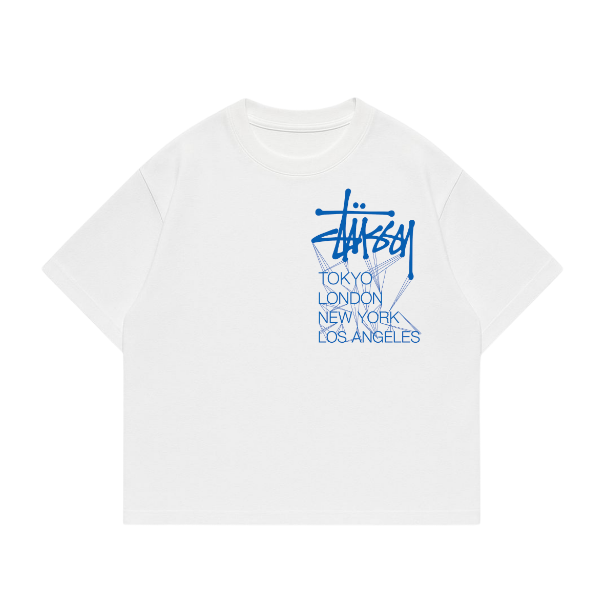 Polera boxi fit stussy