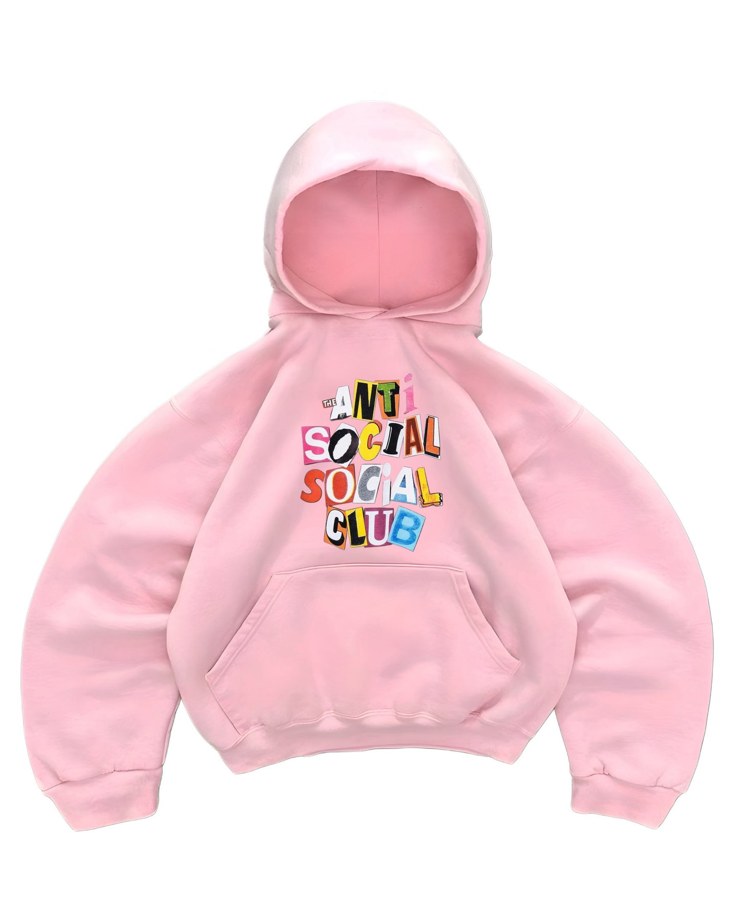 Hoodie antisocial mangas globo pink