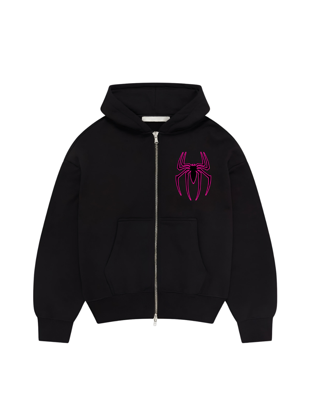 Hoodie clasico Araña zip negro