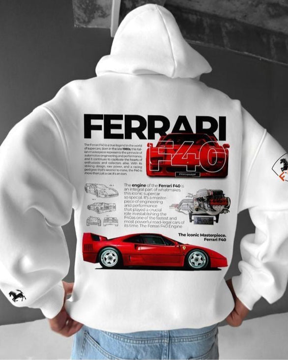 Hoodie blanco Ferrari F40