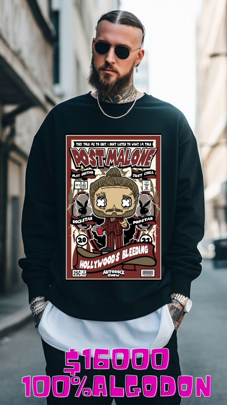 Poleron polo POST MALONE #0023