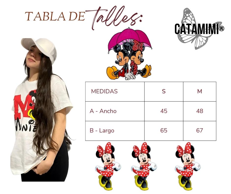 Poleras estampados Mickey, Minnie