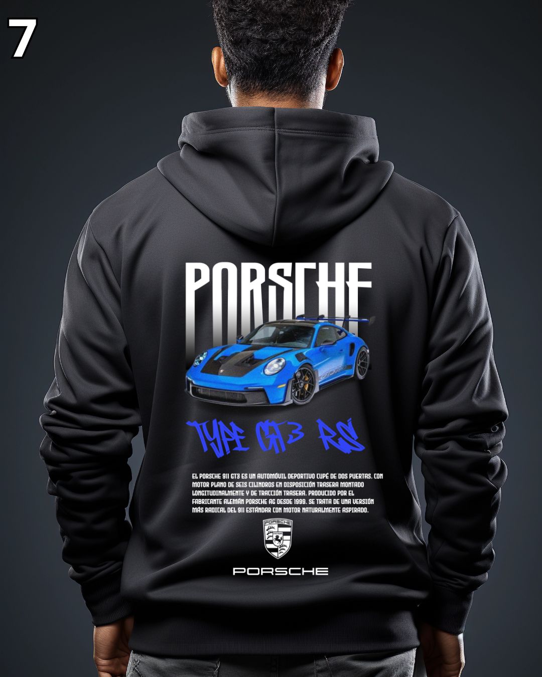 🏁 Hoodie Urban "Porsche Auto Type 993 " – Edición Blanca Y Negra Premium 🏁