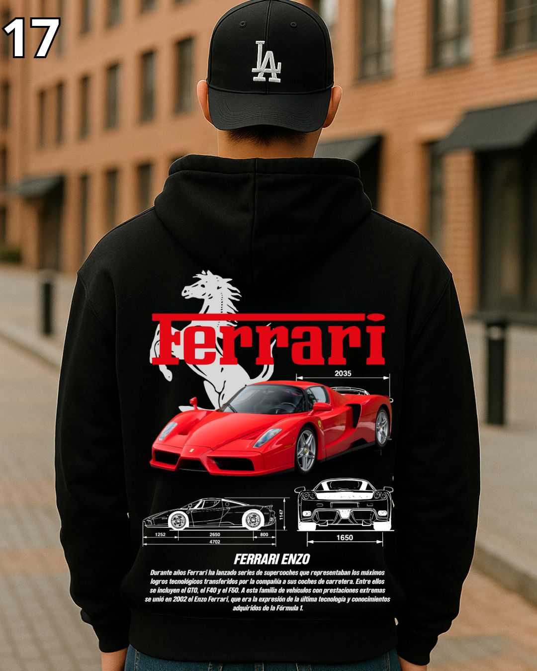 🏁 Hoodie Urban "Auto Ferrari Enzo" – Edición Negra Premium 🏁
