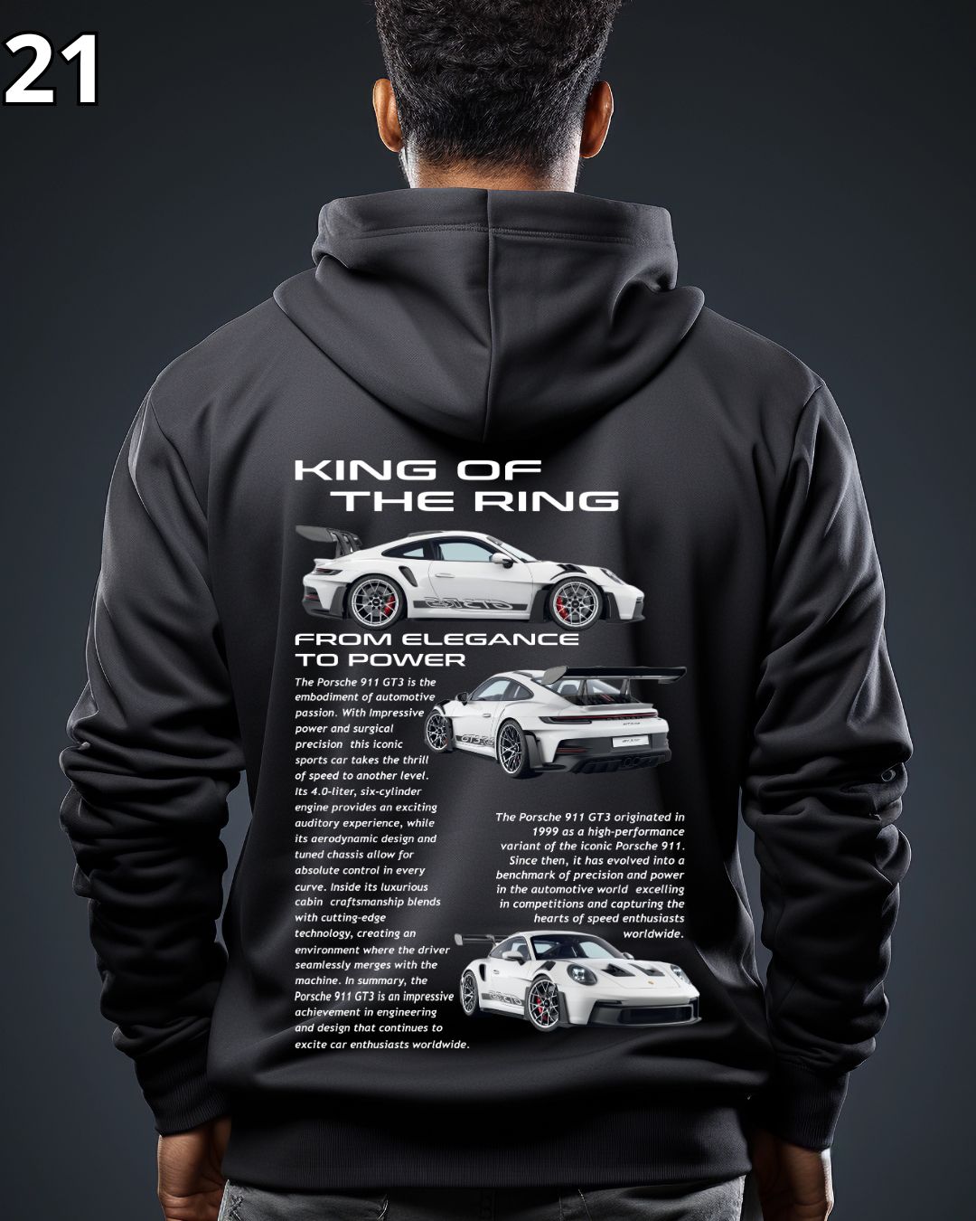 🏁 Hoodie Urban "Auto King Of The Ring " – Edición Negra Premium 🏁