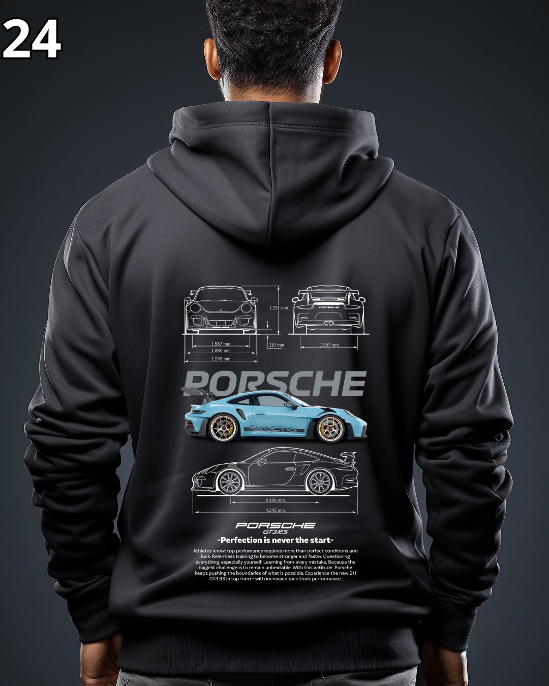 🏁 Hoodie Urban "Auto Porshe GT3RS" – Edición Negra Premium 🏁