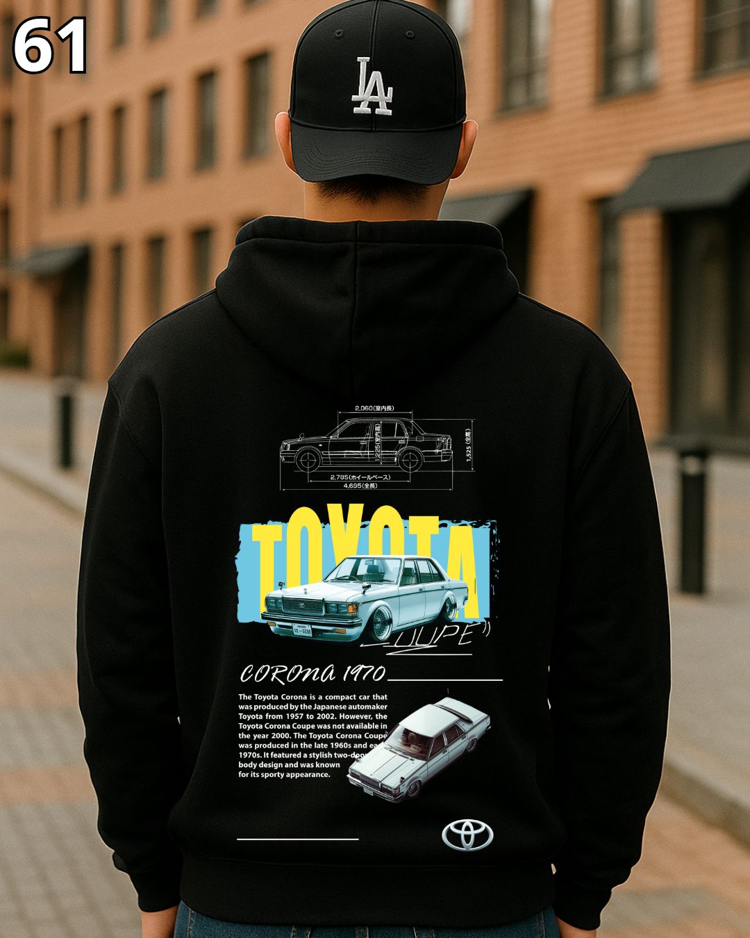 🏁 Hoodie Urban "Auto Toyota Azul " – Edición Negra Premium 🏁
