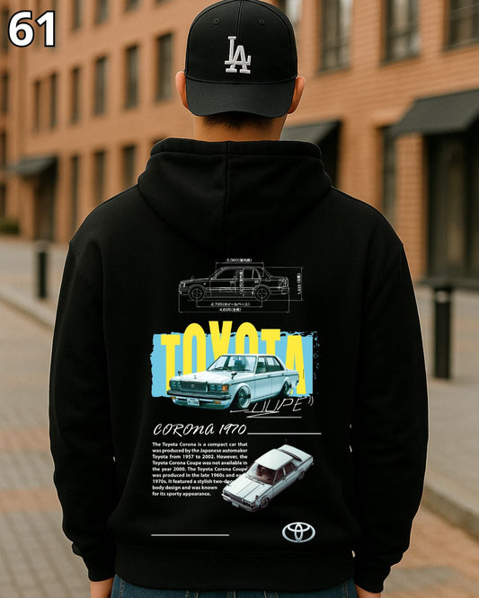 🏁 Hoodie Urban "Auto Toyota Azul " – Edición Negra Premium 🏁