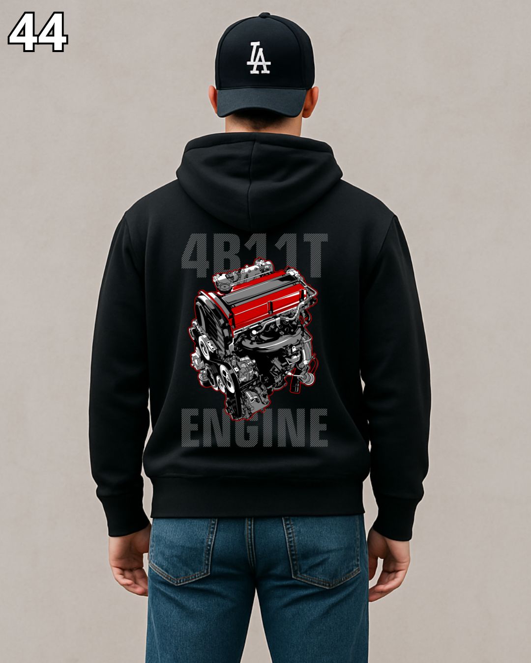 🏁 Hoodie Urban "Auto 4B11T ENGINE" – Edición Negra Premium 🏁