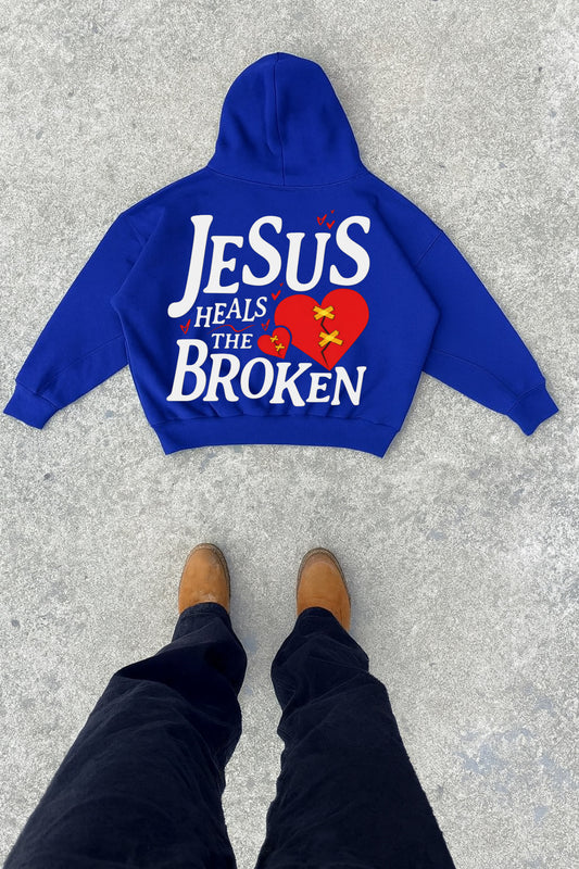 Hoodie god modelo manga globo azul