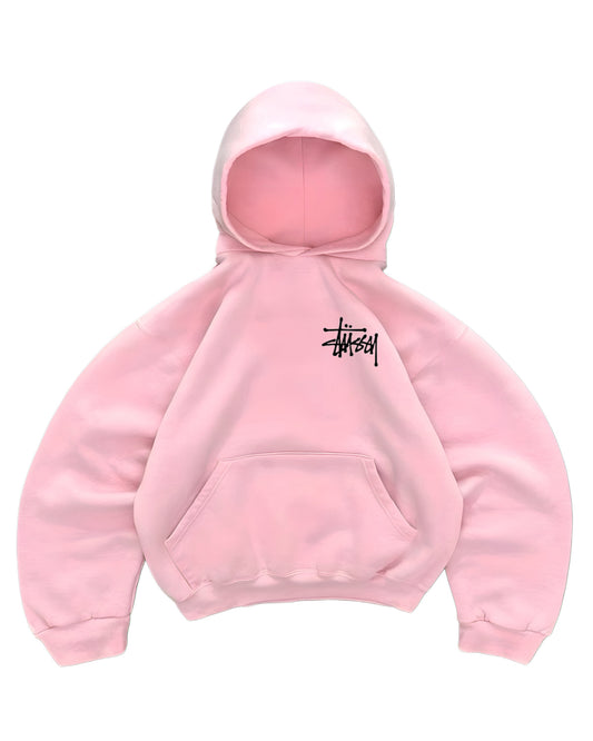 Hoodie stussy mangas globo pink