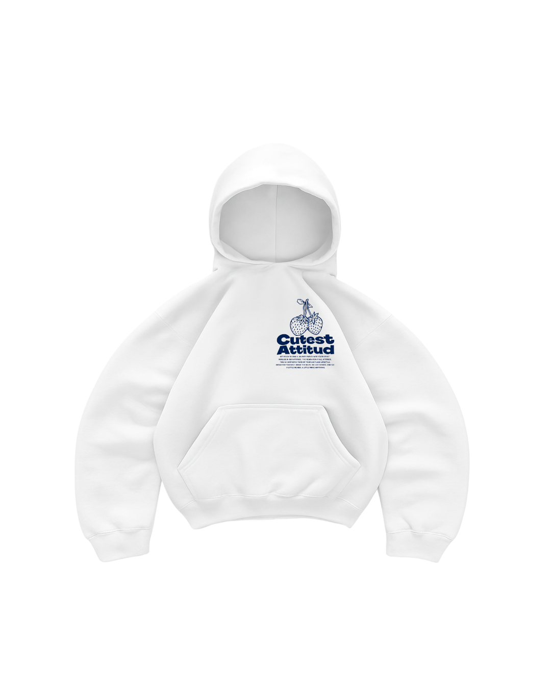 Hoodie cherry    modelo manga globo  Blanco