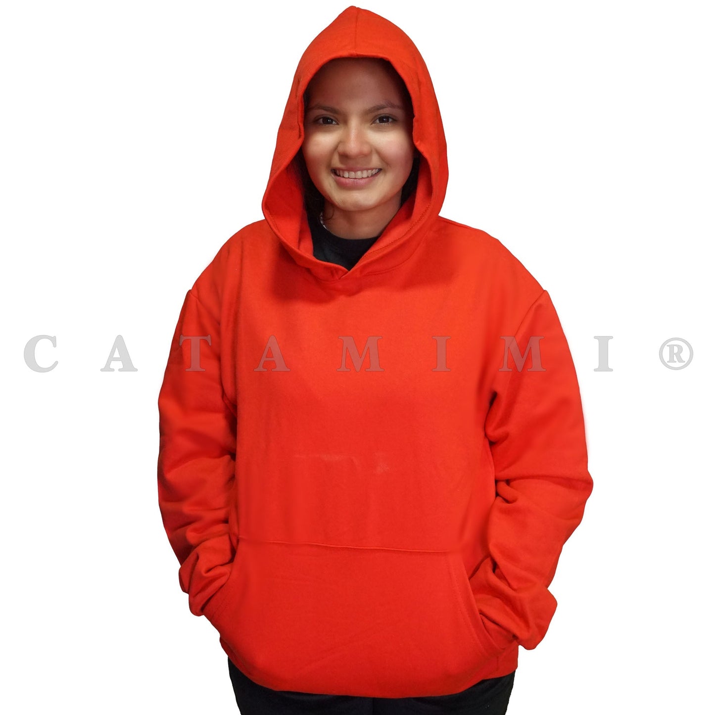 Polerones con Gorro Lisos rojo
