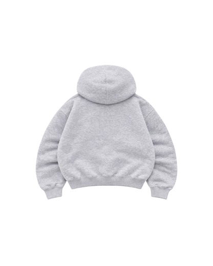 Hoodie Zip Mangas globo Basic grey