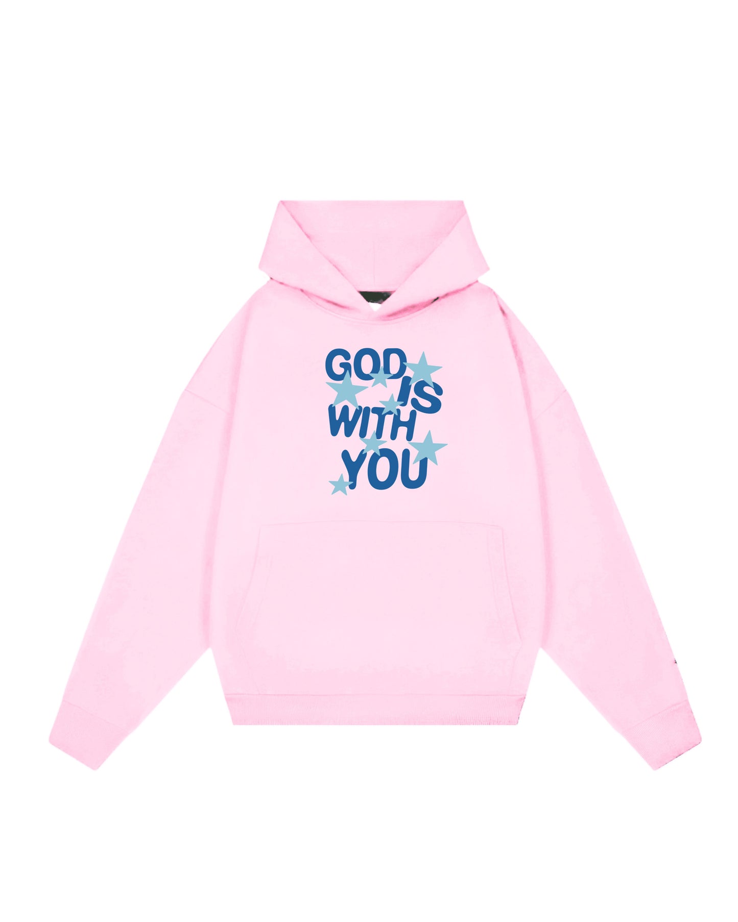 Hoodie rosa god is with you Jesús