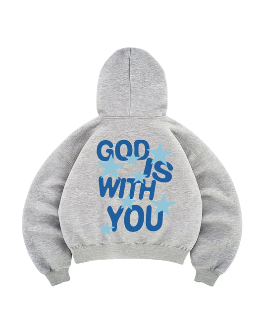 Hoodie gris god modelo manga globo
