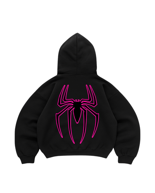 Hoodie mangas globo araña negro