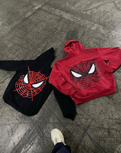 Hoodie Araña modelo canguro recto