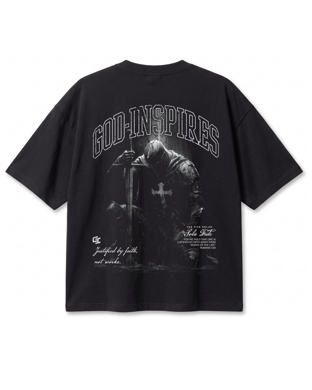 Polera Oversize Sola Fide Caballero | Frente y Espalda