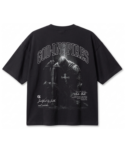 Polera Oversize Sola Fide Caballero | Frente y Espalda