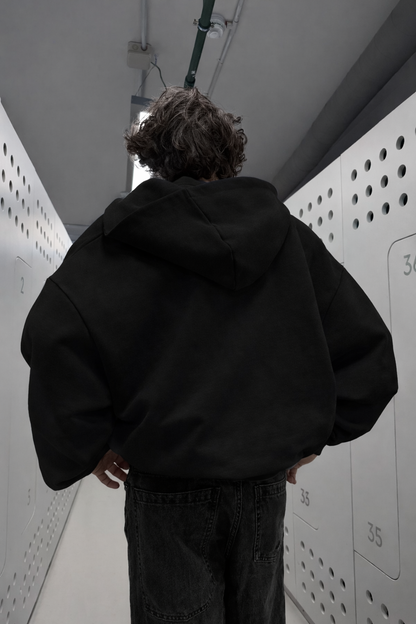Hoodie manga globo Basic negro