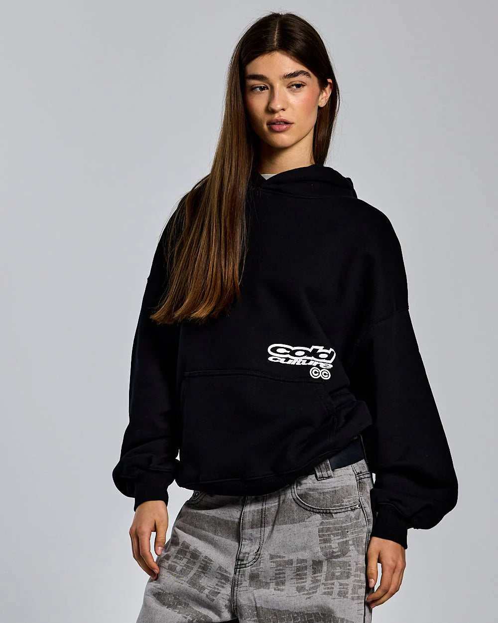 Hoodie Negro mangas globo dogs