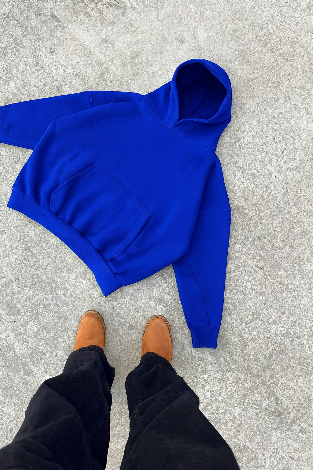 Hoodie manga globo Basic azul
