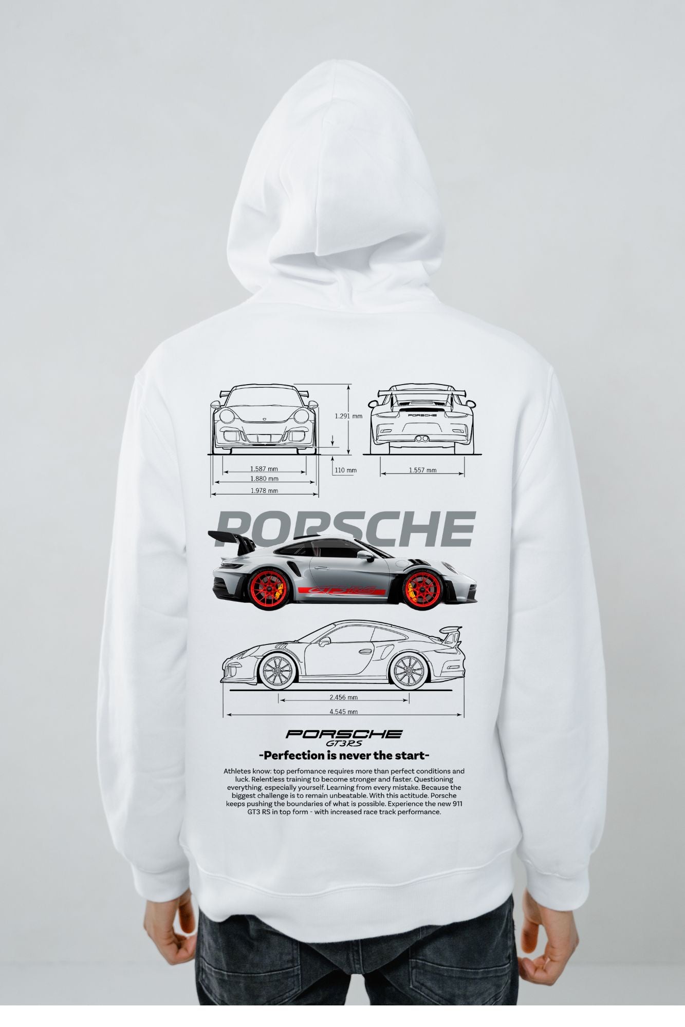 🏁 Hoodie Urban "Porsche 911 GT3 RS" – Edición blanco Premium 🏁